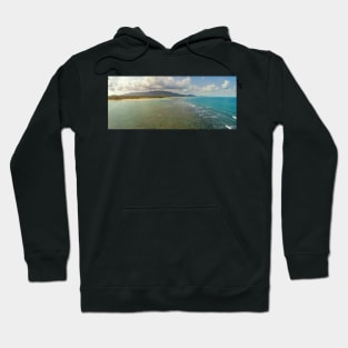 Aerial view of idyllic emerald tropical sea and beach Hoodie